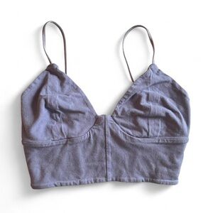 Aritzia Wilfred Free Purple Strappy Corset-Like Crop Top